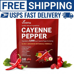 12-In-1 Advanced Botanical Formula Cayenne Pepper Seed Oil 300mg 240 Softgels