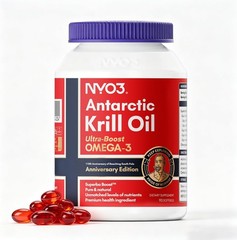 NYO3 Pure Antarctic Krill Oil Omega 3 Supplement, 56% Phospholipids for Maximu