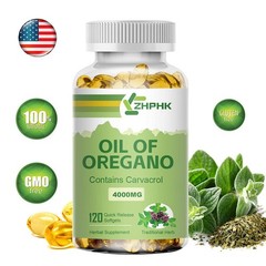 4000mg Pure Wild Oregano Oil 120 Capsules High Strength Carvacrol 100% Natural