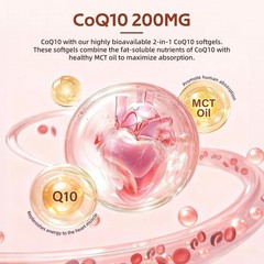 CQ10, 200 mg per Serving, 300 softgels with Coconut MCT Oil, Highly absorbabl…
