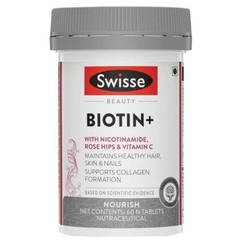 Swisse Biotin+ Boosts Keratin Levels, Reduce Hair Loss (60 Tablets) Hair, Skin