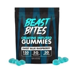 Bites Beast Blue Raspberry Creatine Gummies | Muscle Support 150 Servings