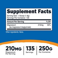 Nutricost Magnesium Bisglycinate Powder (250 Grams) Unflavored