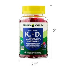 Spring Valley Vitamin K2 + Vitamin D3 Gummies Mixed Berry 60 Count