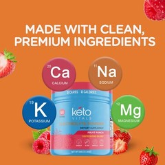 Keto Vitals Electrolyte Powder Electrolytes Supplement Energy Drink Fruit Punch