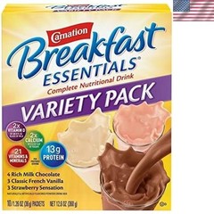 Nestle Nutritional Drink Mix – Chocolate, Vanilla & Strawberry Flavors – 10 Ct