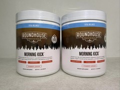 (2 Pack) Roundhouse Provisions Morning Kick Powder Strawberry Lemonade 9.1 OZ
