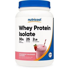 Nutricost Whey Protein Isolate (Strawberry Milkshake) 2LBS, Non GMO, Gluten Free