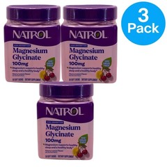 Natrol Magnesium Glycinate 100mg Cherry Lemon 30ct 3 Pack New Exp 09/2026