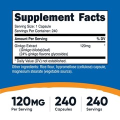 Nutricost Ginkgo Biloba Extract 120mg, 240 Capsules – Gluten Free & Non-GMO