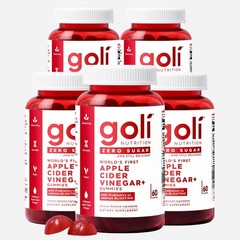 5 Pack Goli Zero Sugar ACV Gummies 300 Total Chews