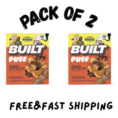 (2 PACK) BUILT Puff Protein Bar,Peanut Butter Cup,15g Protein,150 CL,4 Count Box