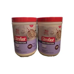 (2) Slim Fast High Protein, Meal Replacement Smoothie Mix, Vanilla Cream, 11oz