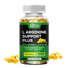 L-Arginine 60 Nitric Oxide,Testosterone Booster,Energy Support Capsules 3000 mg