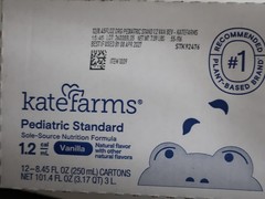 Kate Farms Pediatric Standard 1.2 Cal Vanilla 12 Pack 8.45 oz New Exp 04/2027
