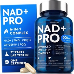 REGENIX LABS NAD Supplement 600mg for Men and Women with Resveratrol CoQ10 PQQ