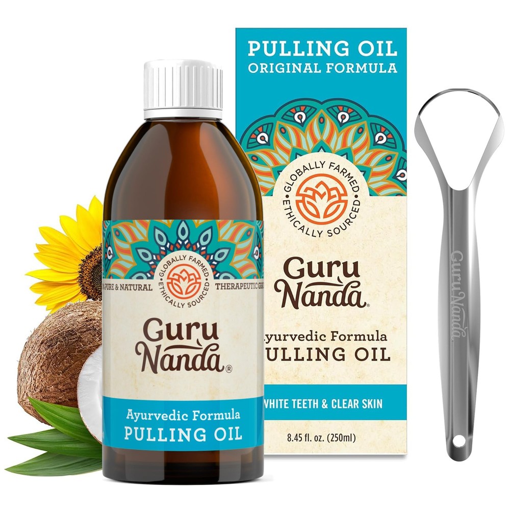 GuruNanda Original Oil Pulling Mouthwash, 8.45 Fl Oz (Pack of 1), Red