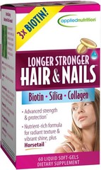 Applied Nutrition Longer Stronger Hair & Nails, Biotin Silica & Collagen, 60 Sof