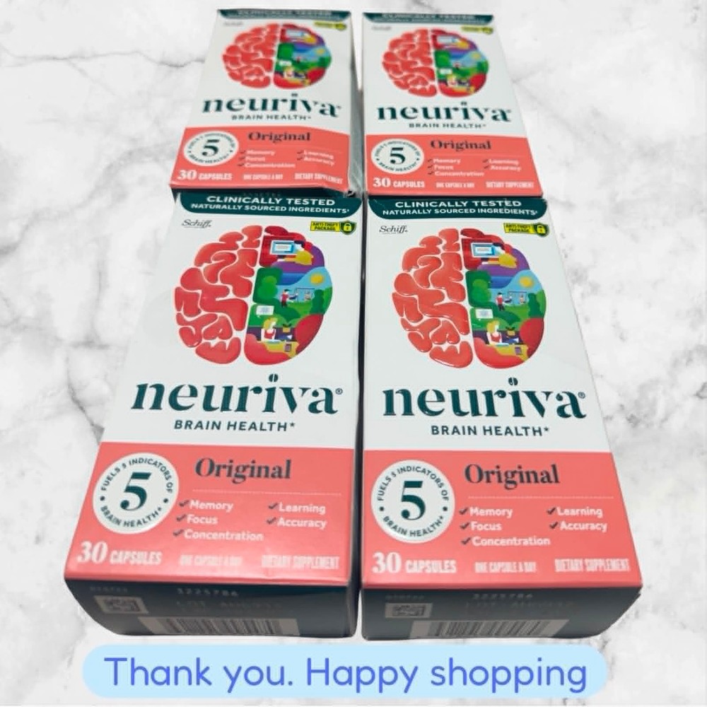 LOT OF 4 Genuine Neuriva Brain Performance Original Strawberry 30Ct EXP10/26+
