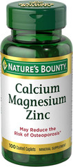 Calcium Magnesium & Zinc Caplets, Immune & Bone Health, Daily Supplement, 1000Mg