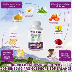 Cortisol Supplements for Women Men, High Cortisol Reducer Health, Detox Cortisol