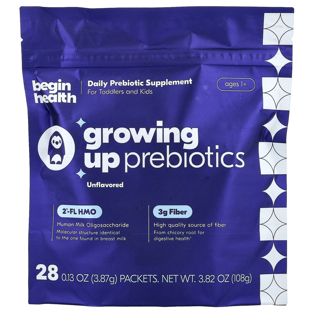 Kids, Growing Up Prebiotics, Ages 1+, Unflavored, 28 Packets, 0.13 oz (3.87 g)