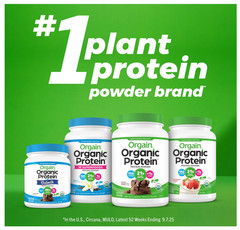 Orgain Organic Vegan Protein Powder Vanilla Bean 2.03 lb Plant Protein