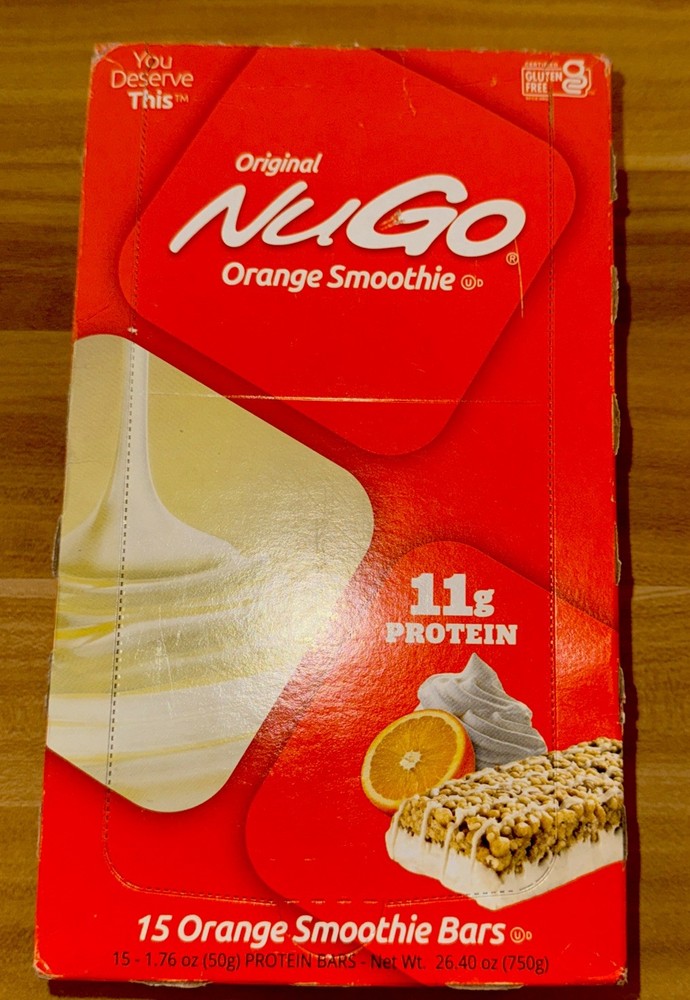 Original NUGO 11g Protein Orange Smoothie Bars 15,FAST-SHIPPING!!!