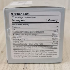 Cured 3 in 1 Wellness Gummies Unisex 30ct Gray Shilajit Sea Moss Ashwagandha