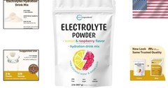 Hydrating Lemon Raspberry Electrolyte Powder – 2lbs, 139 Servings – Non-GMO
