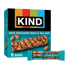 KIND Gluten Free Dark Chocolate Nuts & Sea Salt Snack Bars, 1.4 oz, 6 Count Box.