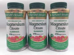 Nature’s Bounty Magnesium Citrate Gummies 270 Count 🎈PACK OF 3 BOTTLES🎈
