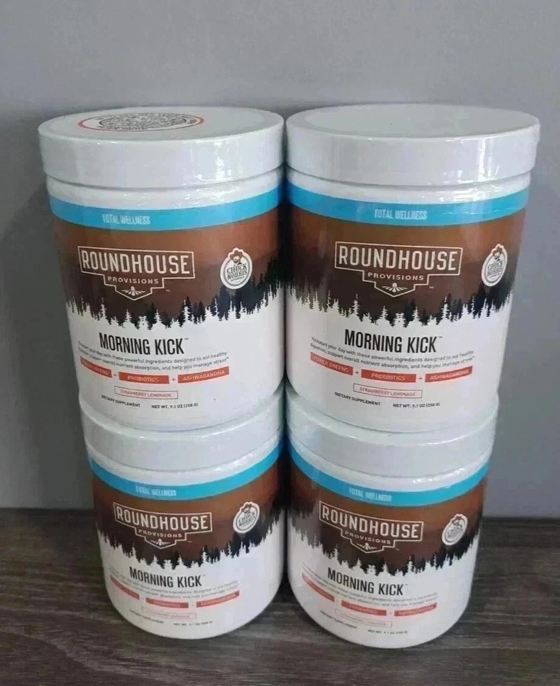4 ROUNDHOUSE PROVISIONS MORNING KICK-DIGESTIVE POWDER-STRAWBERRY LEMONADE 9.1 0Z
