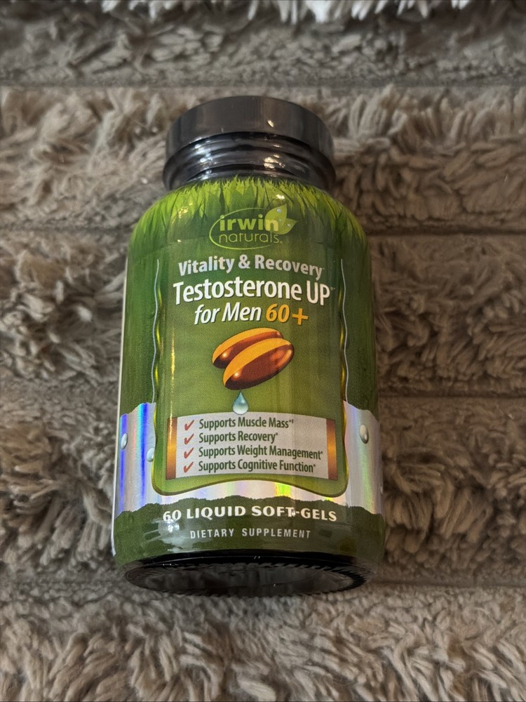 Irwin Naturals Test UP for Men 60+, 60 Liquid Softgels – 03/2027 Fresh!