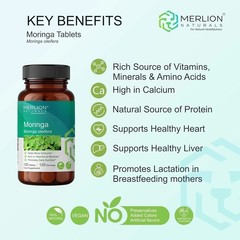 Merlion Naturals Moringa Tablets, Moringa oleifera, 500mg (120 Tablets) a424