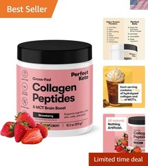 Strawberry-Flavored Collagen Protein Powder with MCT Oil – 13.2 oz Container