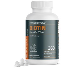 High-Potency Biotin 10,000mcg for Healthy Hair, Skin & Nails – 360 Veggie Tablet