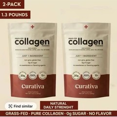 2 pack Curativa Collagen Peptides Powder Hydrolyzed Collagen For Hair Skin Nails