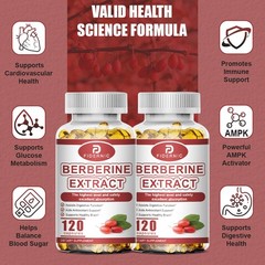 Premium Berberine HCL 1200mg Capsules -Cardiovascular Health Blood Sugar Support