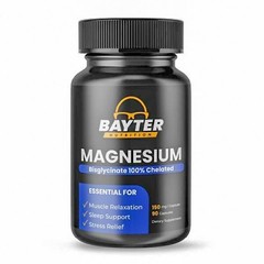 Bayter Nutrition Magnesium Bisglycinate Extra Strength 90 Count (Pack of 1)