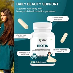 ORI.BITE Biotin 10000mcg 60 Veg Capsules Pack of 5