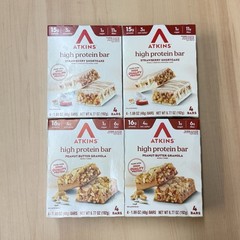 16 Atkins High Protein Bars Strawberry Shortcake Peanut Butter Granola 4 Boxes