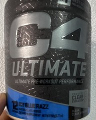 C4 Ultimate Pre-Workout Powder Icy Blue Razz 192g 6.77oz 12 Serv 12/2026