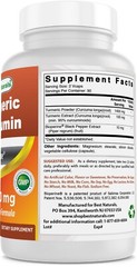 Best Naturals Turmeric Curcumin 1500mg 180 Vegetarian Capsules