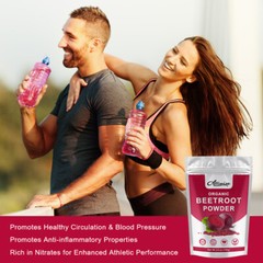Organic Beet Root Powder Raw Non GMO Pure Beta Vulgaris Nitric Oxide Booste