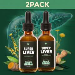 2Pk Super Bonsai Super Liver Liquid Drops Daily Detox Support 60 Day Supply