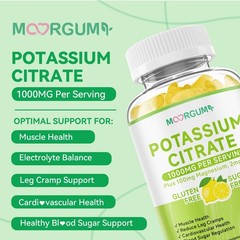 Potassium Citrate 1000mg Gummies, Supplement 60 Count (Pack of 1)