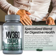 NDS Nutrition MV-360 For Men, 5-in-1 Complete Multivitamin for Men 60 Tablets