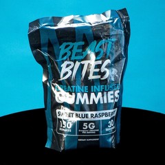 Creatine Infused Gummies by Beast Bites – Blue Raspberry (150 Servings) Premium