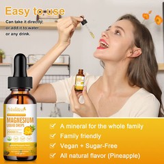 Natural Magnesium Glycinate Drops 2000mg of Magnesium Complex Supplyment